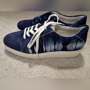 Franco Sarto Size 11 Blue Suede Men's Shoes Sneakers Like New